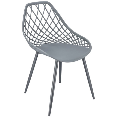 szare krzesło ażurowe metalowe Kifo 5X