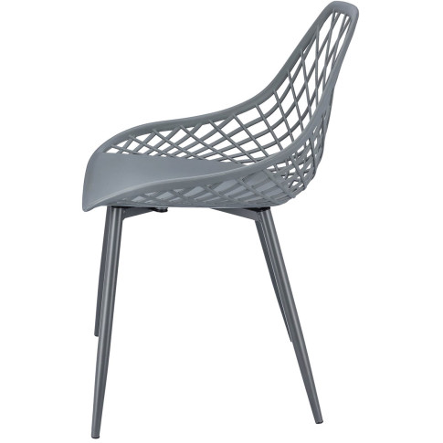 szare krzesło ogrodowe metalowe ażurowe Kifo 5X