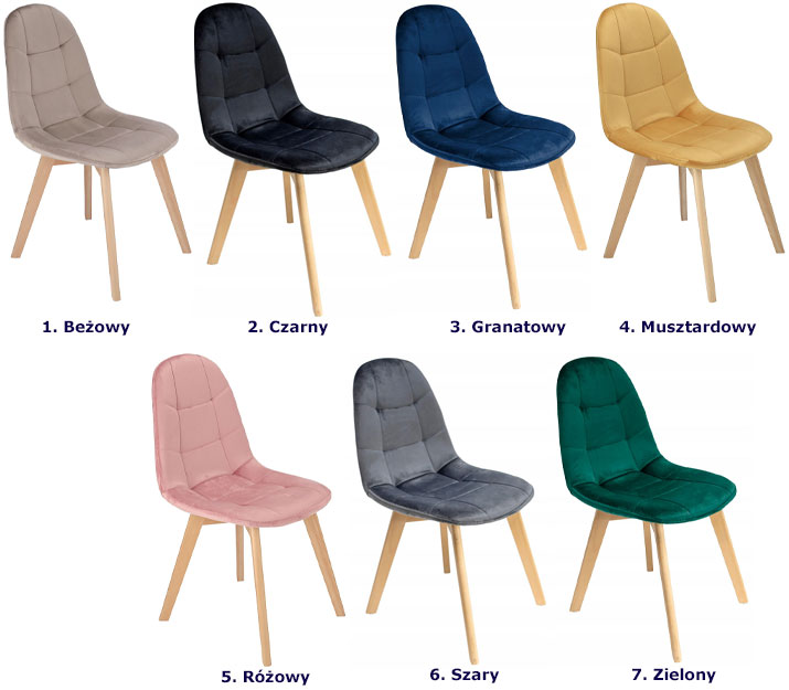 Kolory pikowanego drewnianego krzesła Oder