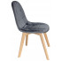szare pikowane drewniane krzesło tapicerowane Oder