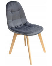 Szare krzesło drewniane tapicerowane - Oder w sklepie Edinos.pl