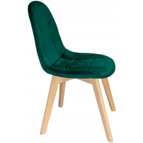 zielone aksamitne krzesło kuchenne pikowane Oder