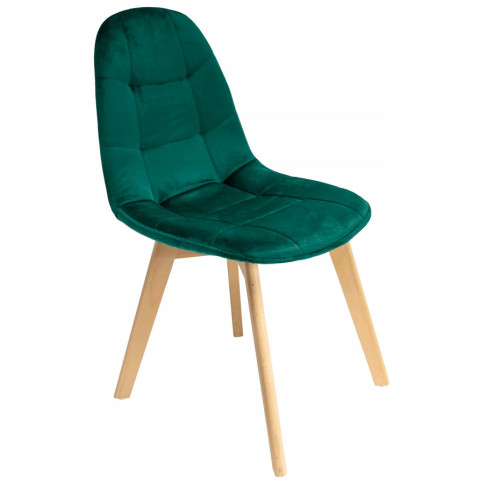 zielone welurowe krzesło drewniane do jadalni Oder