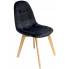 Czarne pikowane welurowe krzesło kuchenne - Oder