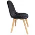 czarne tapicerowane drewniane krzesło kuchenne Oder