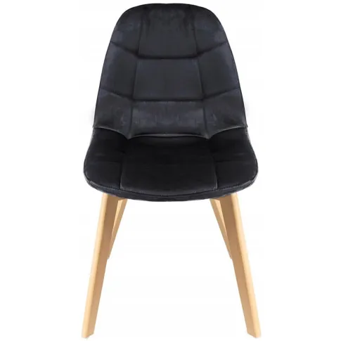 czarne tapicerowane welurowe krzesło do salonu Oder