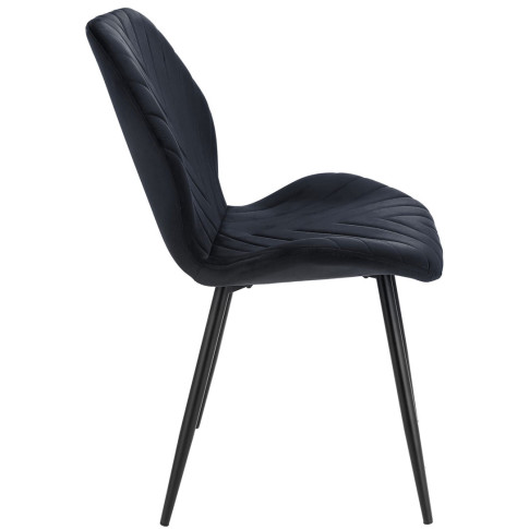 czarne metalowe tapicerowane eleganckie krzesło do jadalni Upio