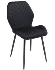 Czarne krzesło tapicerowane metalowe z przeszyciami - Upio w sklepie Edinos.pl