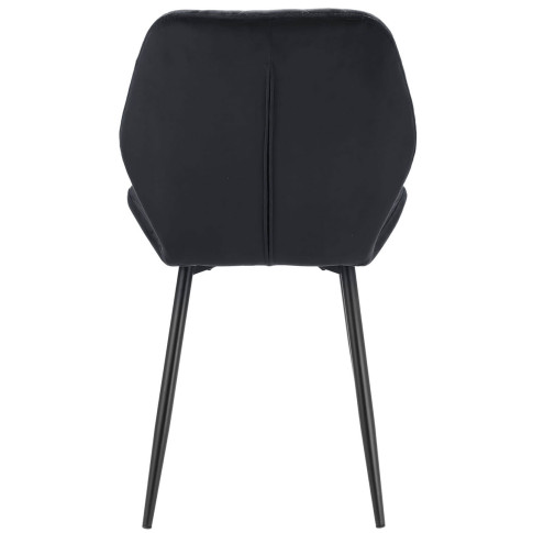 czarne welwetowe krzesło tapicerowane do jadalni Upio