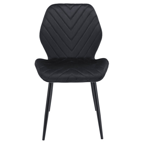 czarne welwetowe krzesło z przeszyciami Upio