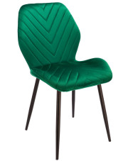 Zielone aksamitne krzesło metalowe do stołu - Upio w sklepie Edinos.pl