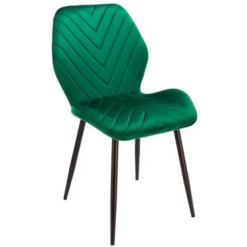 zielone welurowe metalowe krzesło do salonu Upio