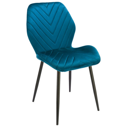 niebieskie krzesło welurowe metalowe Upio