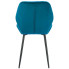 niebieskie welurowe krzesło metalowe do kuchni nowoczesnej Upio
