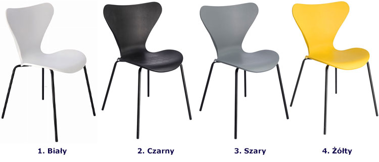 Kolory metalowego krzesła minimalistycznego Bico