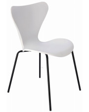 Białe metalowe krzesło minimalistyczne do stołu - Bico w sklepie Edinos.pl