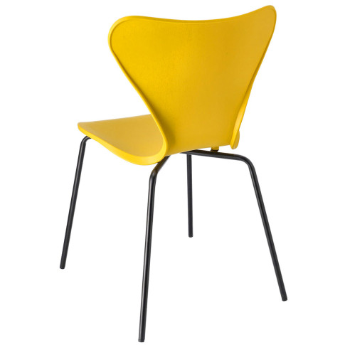 żółte krzesło metalowe minimalistyczne Bico