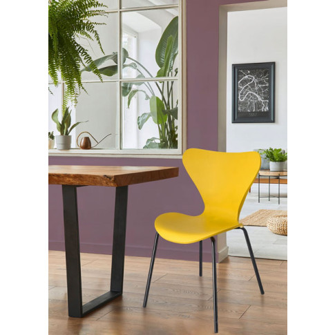 żółte krzesło metalowe na taras Bico wizualizacja