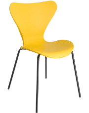 Żółte metalowe krzesło do stołu kuchennego - Bico w sklepie Edinos.pl