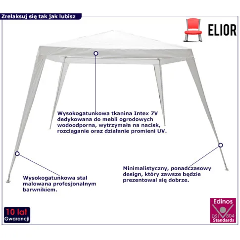 Biały pawilon ogrodowy 3x3 Vemo