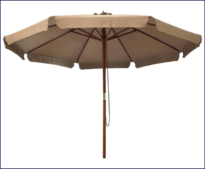 Okrągły parasol do ogrodu Karcheros w kolorze toupe