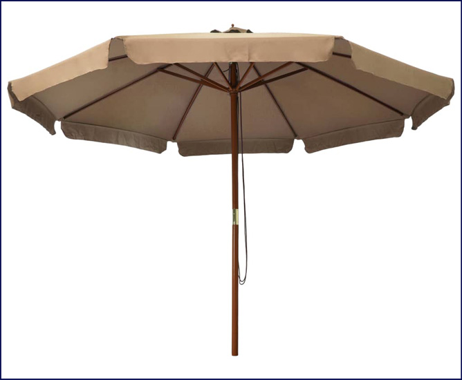 Okrągły parasol do ogrodu Toria w kolorze toupe