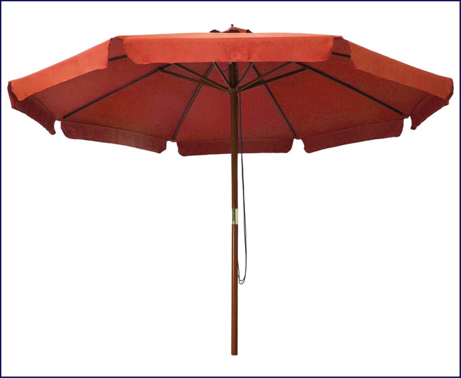Okrągły parasol do ogrodu Toria w kolorze terakoty