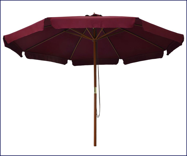 Okrągły parasol do ogrodu Karcheros w kolorze burgundowym