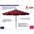 Okrągły parasol ogrdowy Karcheros kolor burgundowy