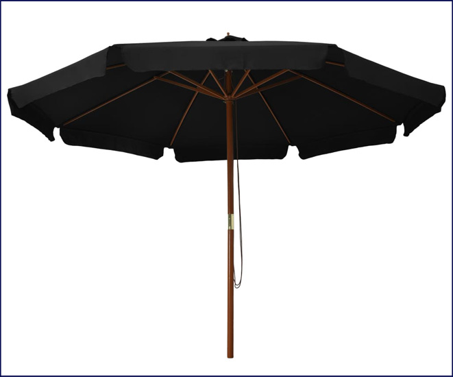 Okrągły parasol do ogrodu Karcheros w kolorze czarnym