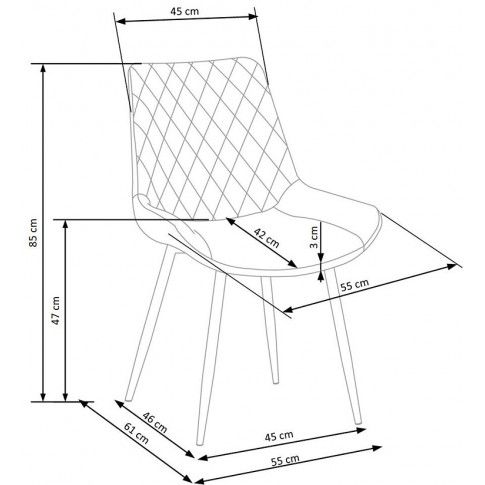 Szczegółowe zdjęcie nr 4 produktu Krzesło pikowane Rikon - beżowe