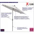 Popielaty parasol z oświetleniem LED Befox