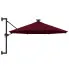 Burgundowy parasol ścienny z LED - Shade