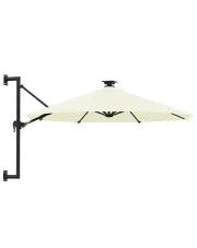 Piaskowy parasol ogrodowy na taras z oświetleniem LED - Shade w sklepie Edinos.pl