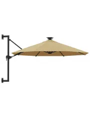 Parasol ścienny z oświetleniem LED taupe - Shade w sklepie Edinos.pl