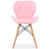 różowe krzesło pikowane drewniane do jadalni Zeno 3X