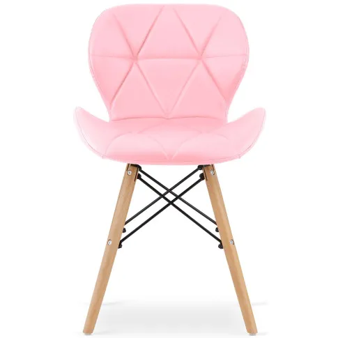 różowe krzesło pikowane drewniane do jadalni Zeno 3X