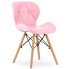 Różowe krzesło kuchenne tapicerowane ekoskórą - Zeno 3X