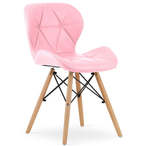 różowe krzesło pikowane tapicerowane Zeno 3X