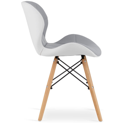 szaro białe krzesło kuchenne pikowane skóra ekologiczna Zeno 3X