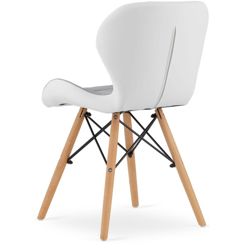 szaro białe krzesło nowoczesne tapicerowane ekoskóra Zeno 3X