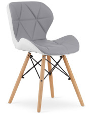 Szaro-białe krzesło kuchenne pikowane - Zeno 3X w sklepie Edinos.pl