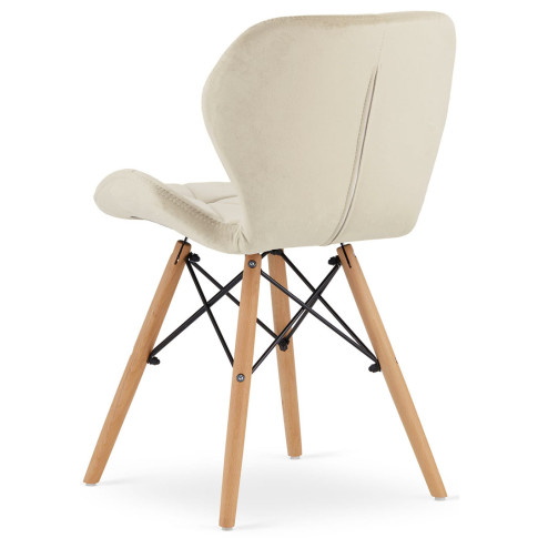 beżowe tapicerowane krzesło nowoczesne drewniane Zeno 4X