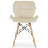 beżowe tapicerowane aksamitne krzesło do salonu Zeno 4X