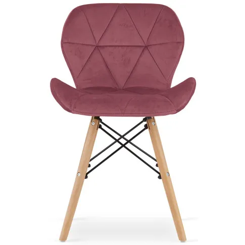 ciemnoróżowe krzesło aksamitne do jadalni zeno 4x