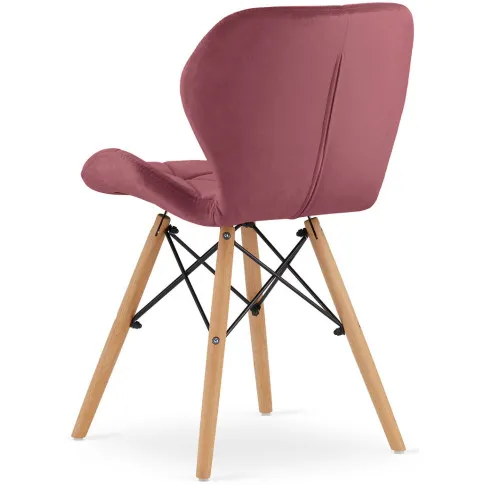 ciemnoróżowe krzesło welurowe pikowane zeno 4x