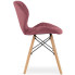 ciemnoróżowe pikowane krzesło kuchenne drewniane Zeno 4X