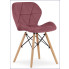 różowe welurowe krzesło pikowane drewniane Zeno 4X
