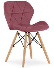 Welurowe krzesło do jadalni nowoczesnej ciemny róż - Zeno 4X w sklepie Edinos.pl