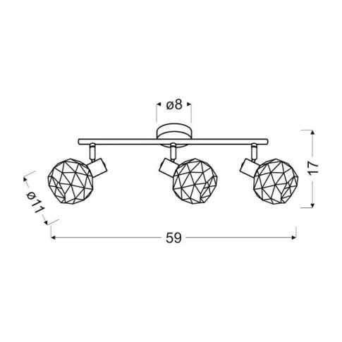 Lampa sufitowa złota potrójna V088-Werti